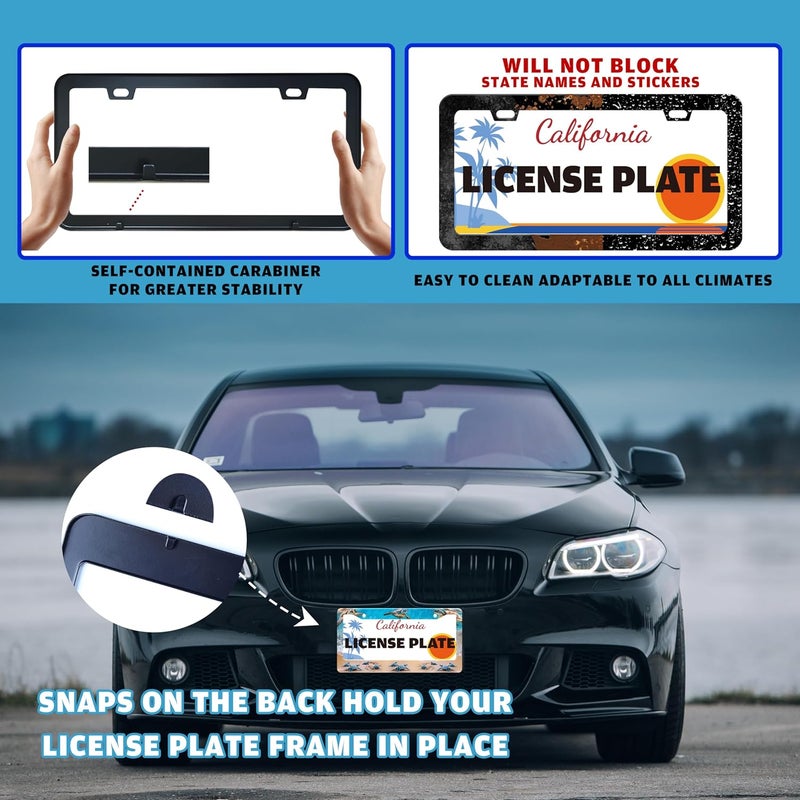 TINALUIN Sea Turtle License Plate Frame Seaside Beach Stainless Steel License Plate Holder for Front or Rear Car Tags Funny for Car Decoration Accessories with Screws 6.3 X 12.2 in for Women Men - Image 5